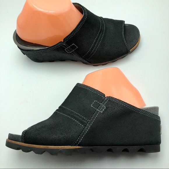 Sorel Shoes - Sorel Joanie Wedge Mules Slide Sandals Black